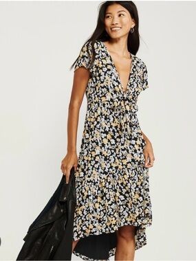 Abercrombie and Fitch Boho Midi Floral Dress Size XS